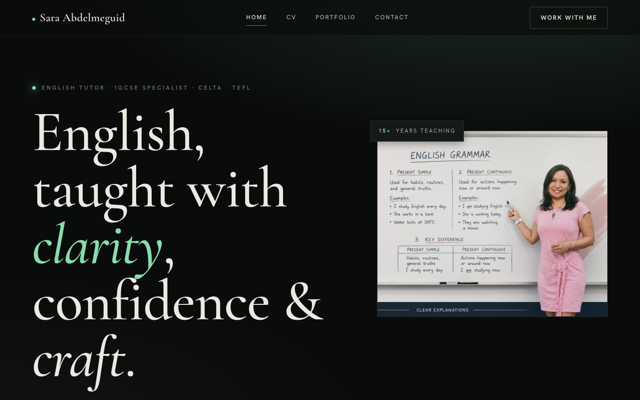 Sara Abdelmeguid website screenshot